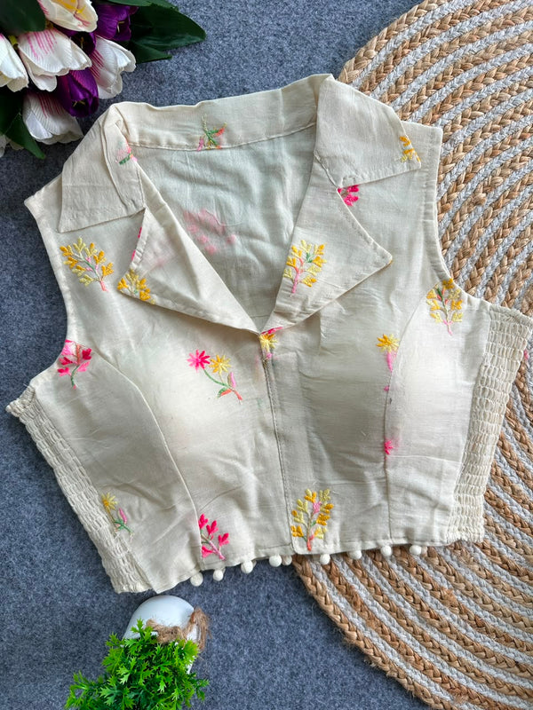 Khadi Collar StretchableBlouse