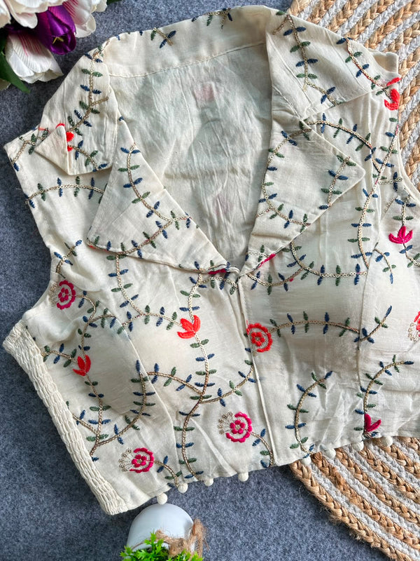 Khadi Collar StretchableBlouse