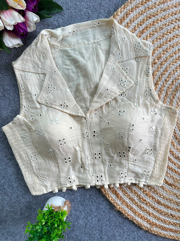 Khadi Collar StretchableBlouse