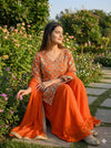 Orange Party Wear Sharara Heavy Faux Georgette Top Plazzo and Dupatta Set
