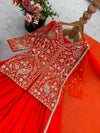 Orange Party Wear Sharara Heavy Faux Georgette Top Plazzo and Dupatta Set