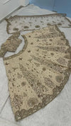 Beige Gold Designer Lehenga Choli Lehenga
