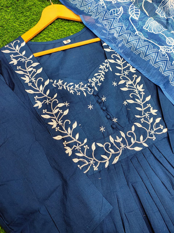 Dark Blue embroidery salwar set