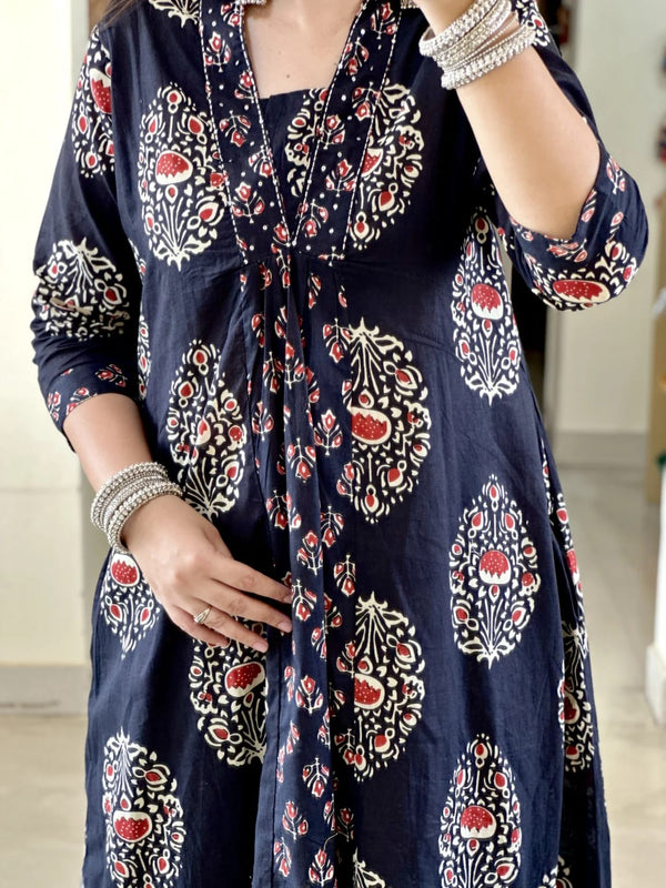 Jaipuri printed salwar set with pockets