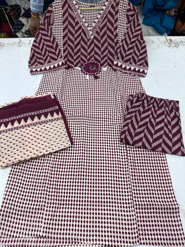 Jaipuri Cotton Patchwork Salwar suit set