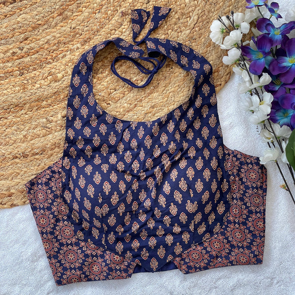 Designer Cotton Ajrakh Halter Blouses