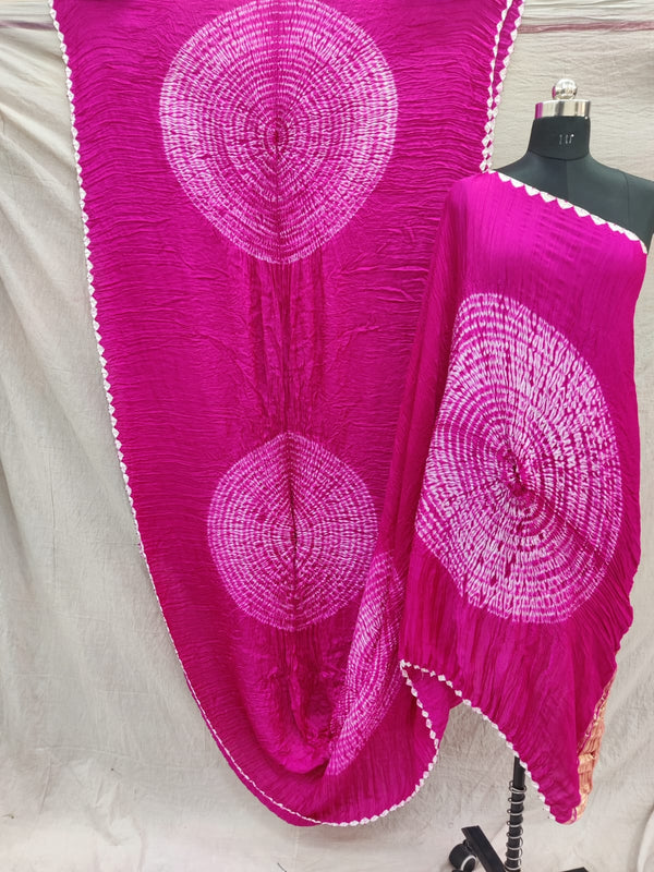 Pure Modal Silk Shibori Tissue Gold Lagdi Pallu Saree