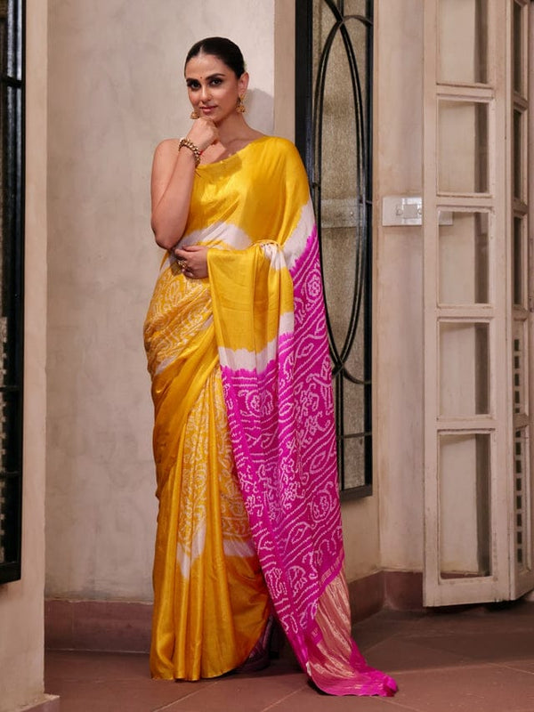 Rasmandal Pure Gajji Silk Bandhni Sarees