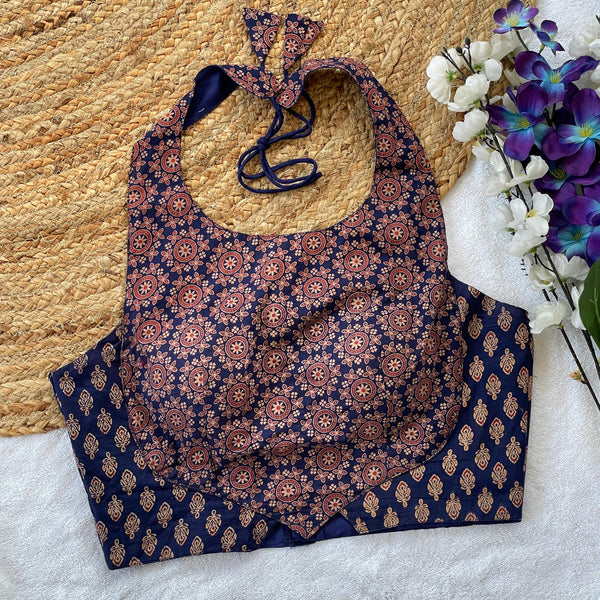 Designer Cotton Ajrakh Halter Blouses