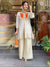 Off white Orange Partywear Bandhej Coord sets