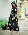 Jaipuri Black Cotton Floral Printed Kurti Pallazo Salwar Suit Set