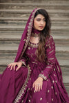 Gown Style Designer Wine Color Sharara Salwar Suit