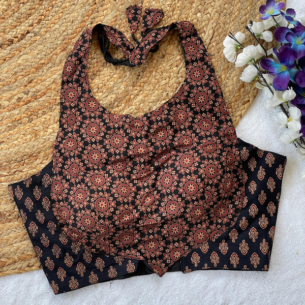 Designer Cotton Ajrakh Halter Blouses