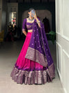 Gulmohar Hot pink and Purple Lehenga choli