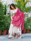 Cream off white Soft Tissue silk Lehenga Choli set