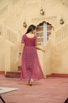 Indowestern Ethnic front open long dress