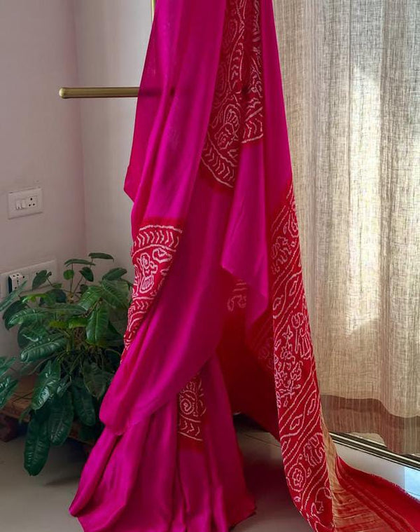 Rasmandal Pure Gajji Silk Bandhni Sarees