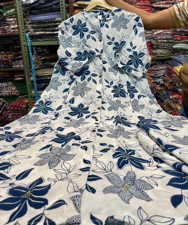 High neck Floral Casual kurti pant set