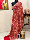 Soft Pashmina Nalki Kashmiri work Red Kalamkari Shawl