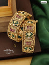 Polki stone Rajwadi Heritage Kangan Openable Kada/ Bangles,Set of 2