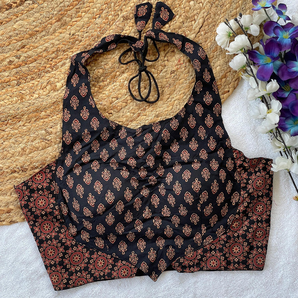 Designer Cotton Ajrakh Halter Blouses