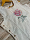 Rose Embroidery Khadi Cotton blend kurti pant set