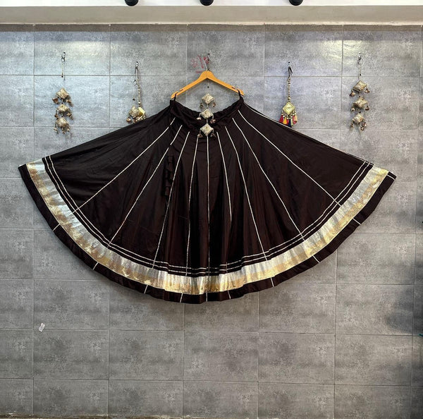 Black Flairy Gota lappa border Chaniya Lehenga Skirt