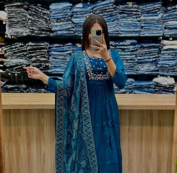 Dark Blue embroidery salwar set