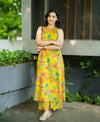 Jaipuri Yellow Cotton Floral Printed Kurti Pallazo Salwar Suit Set