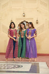 Indowestern Ethnic front open long dress