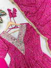 Pink Bandhej print Anarkali Gown Salwar suit with Dupatta (Copy)