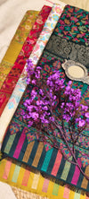 Soft Kalamkari Weaving Semi Pashmina Black Shawl