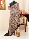 Soft Pashmina Nalki Kashmiri work Black Kalamkari Shawl