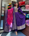 Purple Anarkali Salwar suit with Dupatta