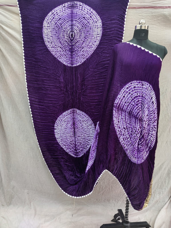 Pure Modal Silk Shibori Tissue Gold Lagdi Pallu Saree