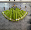 Parrot Green Flairy Gota lappa border Faliry Skirt Chaniya