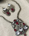 German Silver Ganesha Necklace with earrings