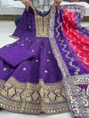 Purple Anarkali Salwar suit with Dupatta