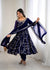 Navy Blue Partywear Anarkali Salwar Suit