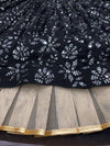 Black Floral Sequin Emblished Party Wear Lehenga