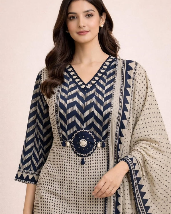 Jaipuri Cotton Patchwork Salwar suit set