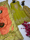 Punjabi style Festive wear Designer Kurta Dhoti and Dupatta set