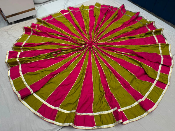 Dual Color Flairy Gota border Chaniya Lehenga Skirt