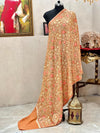 Soft Pashmina Nalki Kashmiri work Orange Shawl