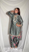 Floral SatinFarshi Kurti Salwar Set