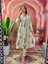 White Cotton Printed Kurti Salwar Suit Set