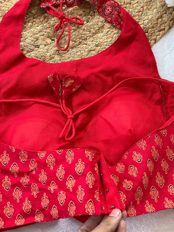 Designer Cotton Ajrakh Halter Blouses