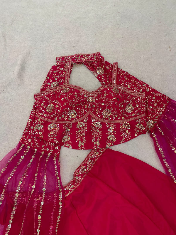 Hot Pink Designer Lehenga