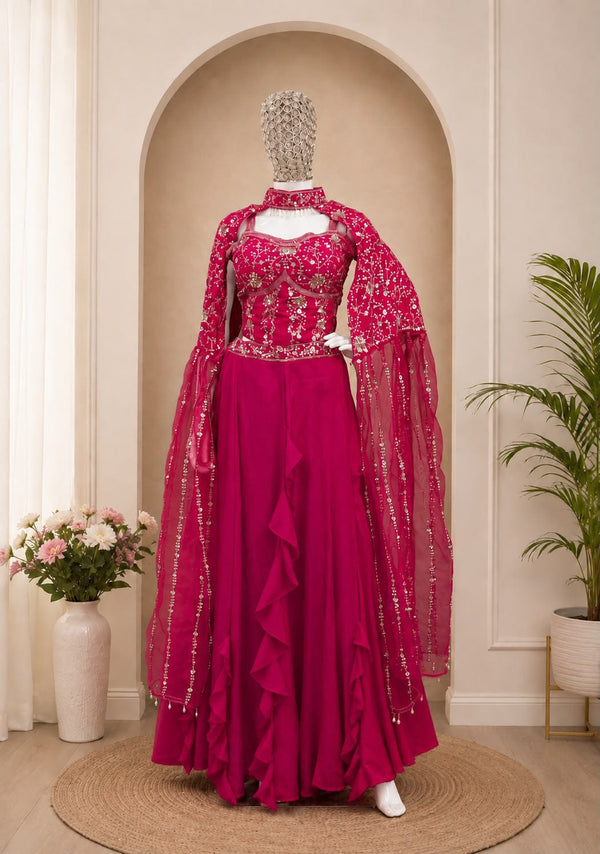 Hot Pink Designer Lehenga