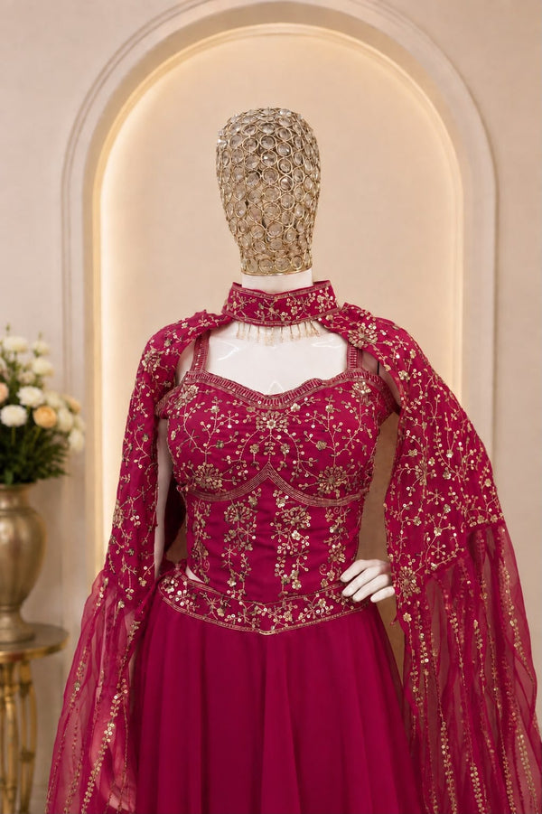 Hot Pink Designer Lehenga